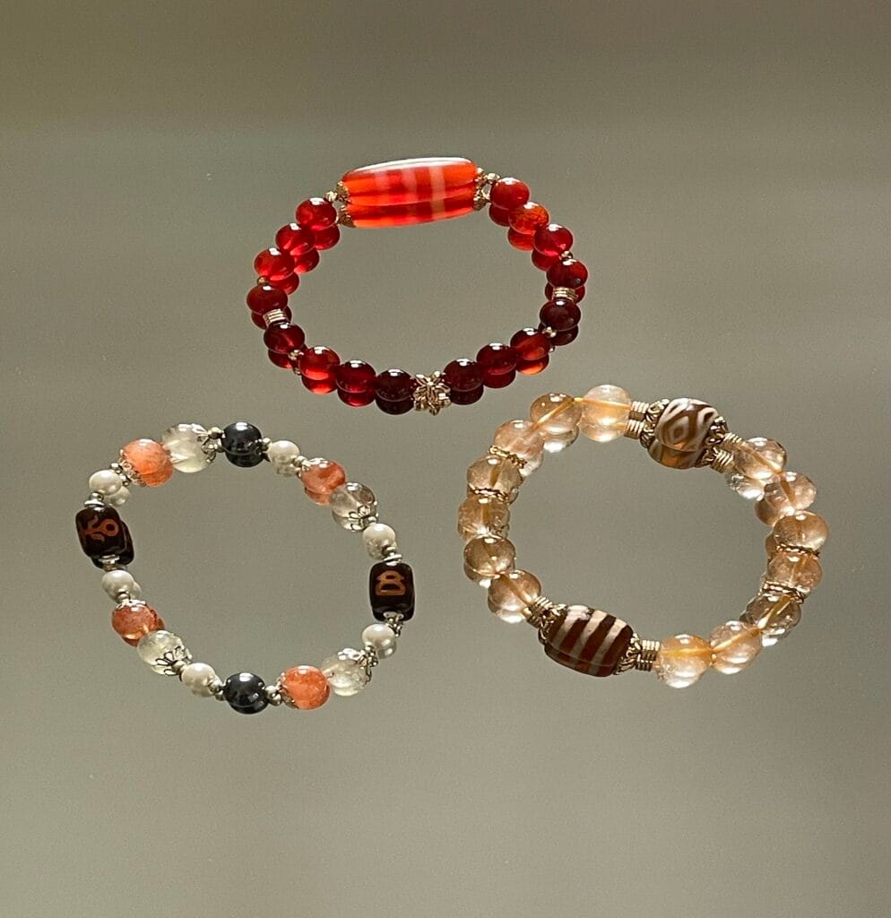 gZi bead and crystal bracelets by Xuan Wei Ya